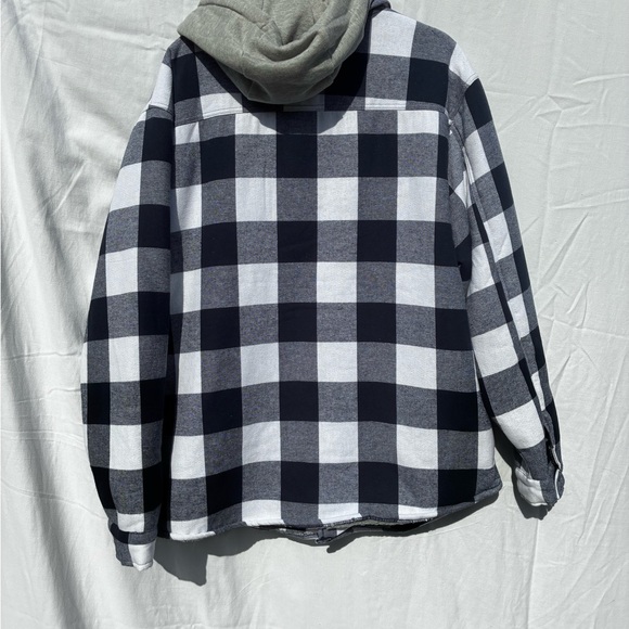 United States Naval Academy 
Navy and White Plaid Jacket with Gray Hood - Picture 3 of 5